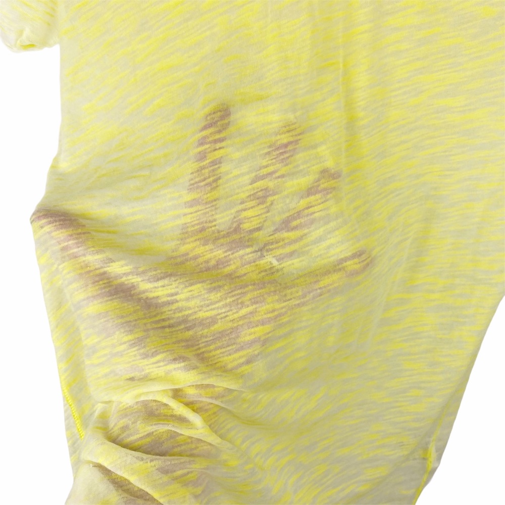 WE THE FREE PEOPLE Yellow Burnout Key Lime Summertime T-shirt Tee M - Picture 5 of 6